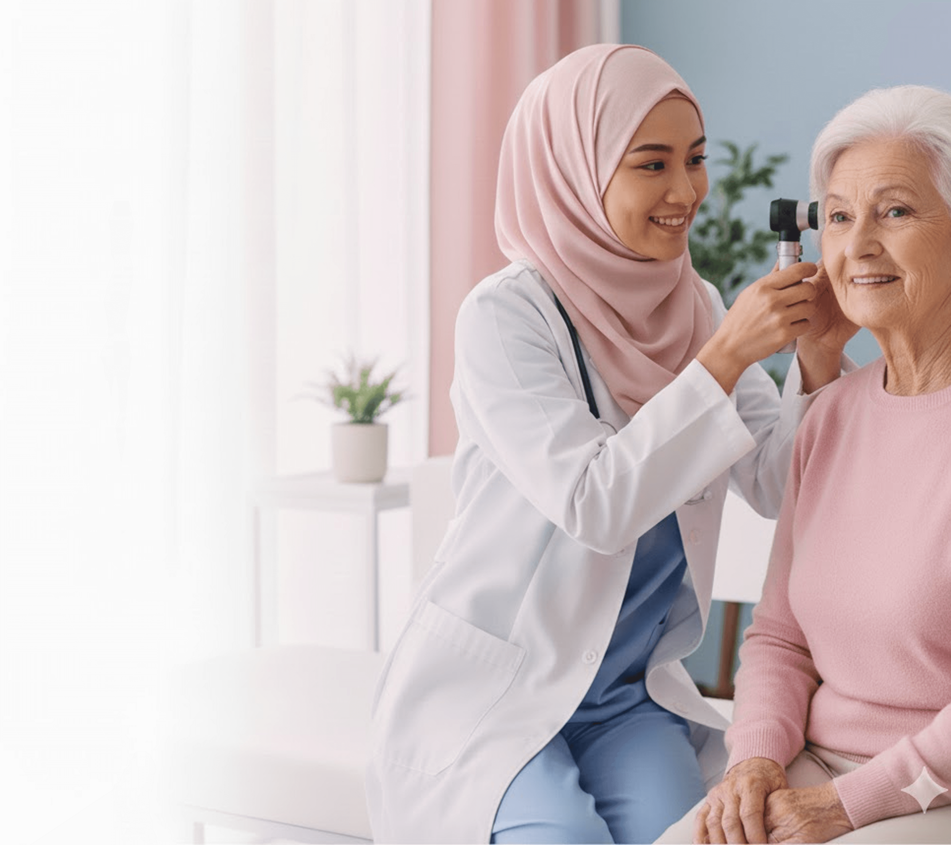 Doctor checking patient's ear